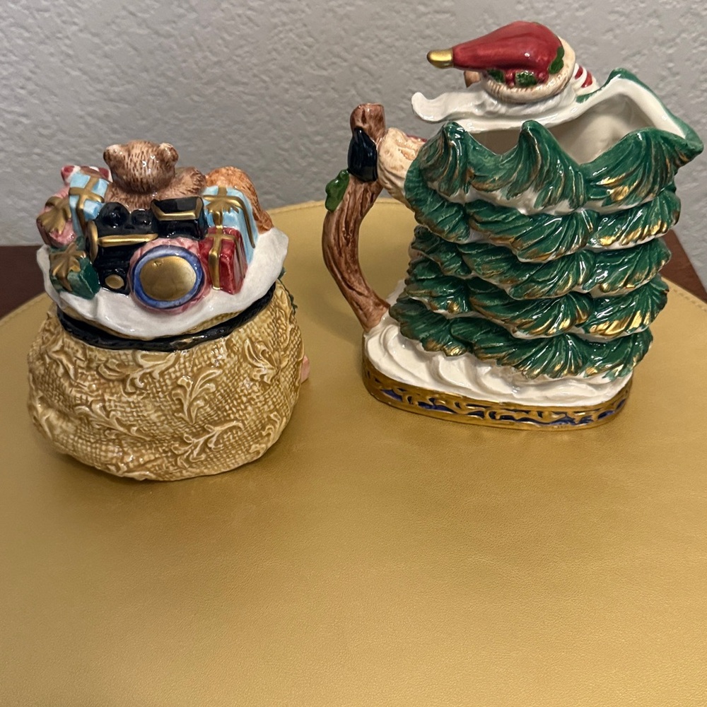 Fitz and Floyd Renaissance Santa Christmas Sugar & Creamer Set NIB - Picture 11 of 12